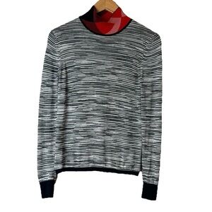 Tory Burch Arielle Marled Space-Dye Turtleneck Sweater, Size: S/P